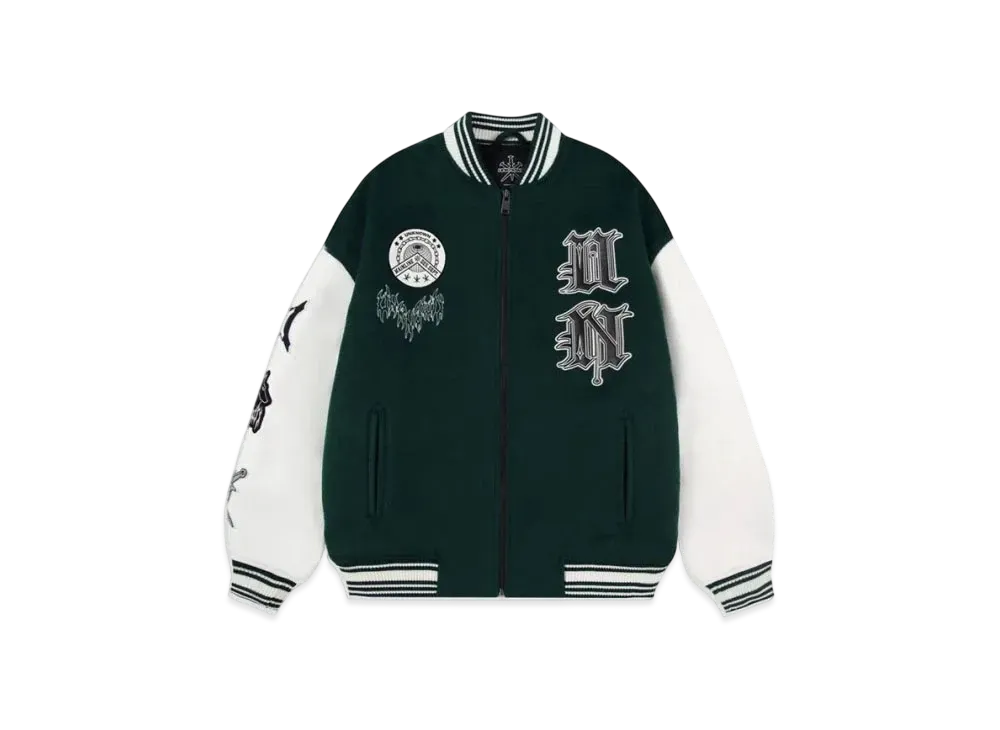 Unknown London Snake Dagger Varsity Jacket "Green"