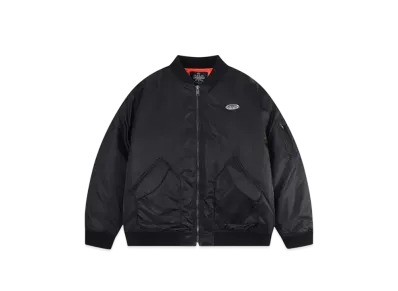 Unknown London Oversized Zip Panel Bomber Jacket "Black"