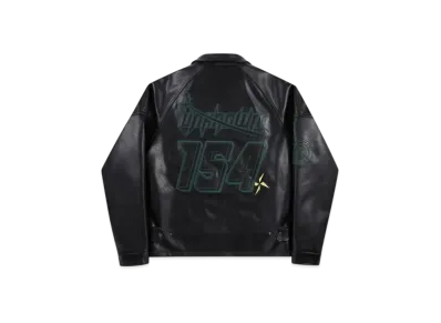 Unknown London Brushed Multi Graphic Leather Jacket "Black"