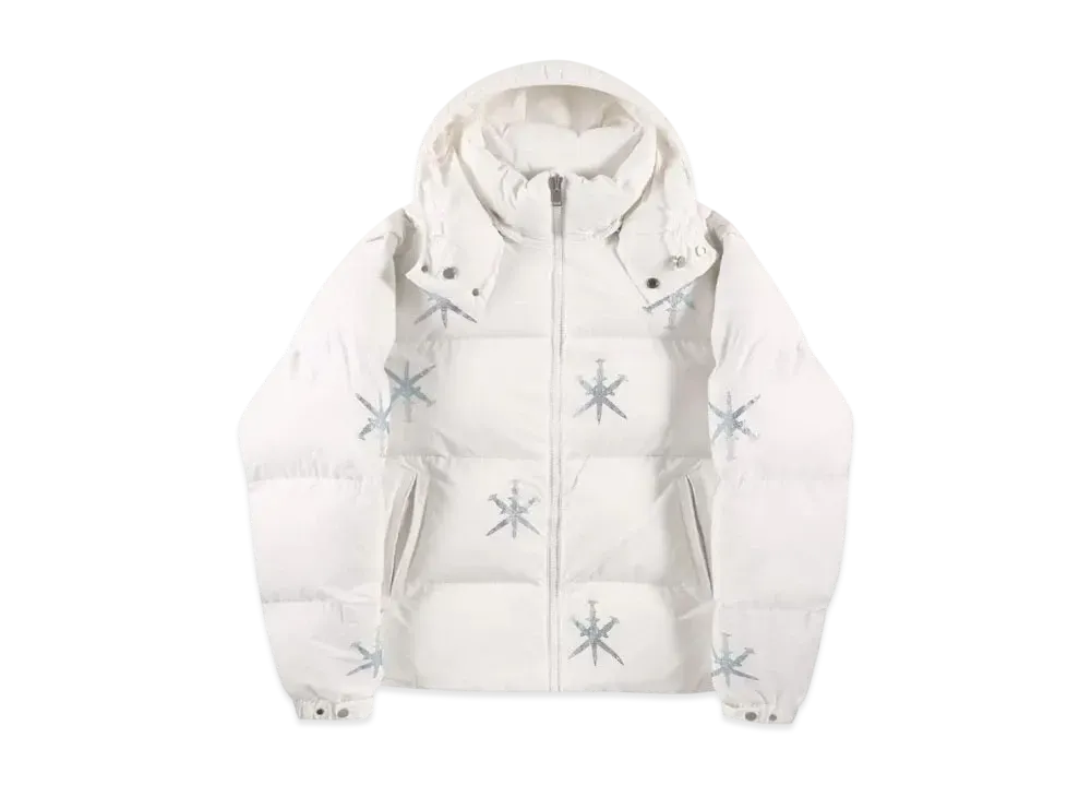 Unknown London Gradient Rhinestone Puffer "White"