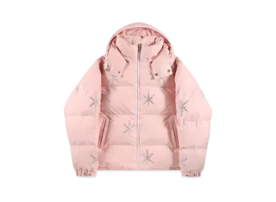 Unknown London All Over Dagger Rhinestone Puffer Jacket "Pink"