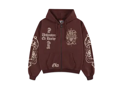 Unknown London Glo Dagger Zip Hoodie "Brown"