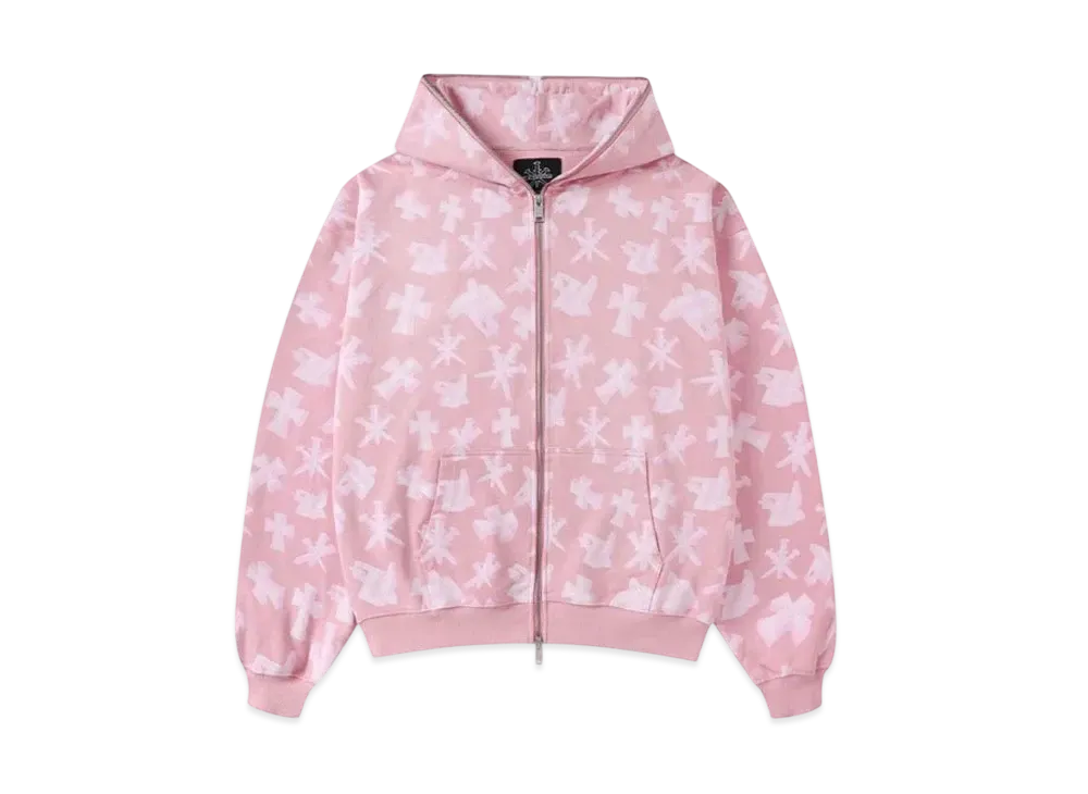 Unknown London 3D Monogram Logo Full Zip "Pink"