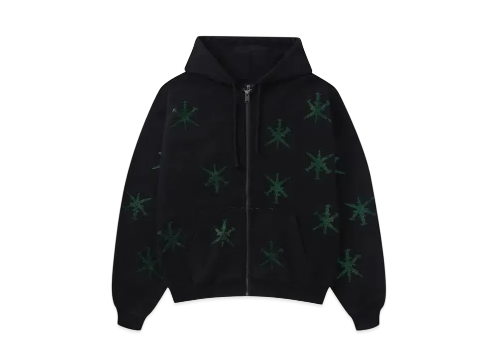 Unknown London Dagger Rhinestone Hoodie "Black"