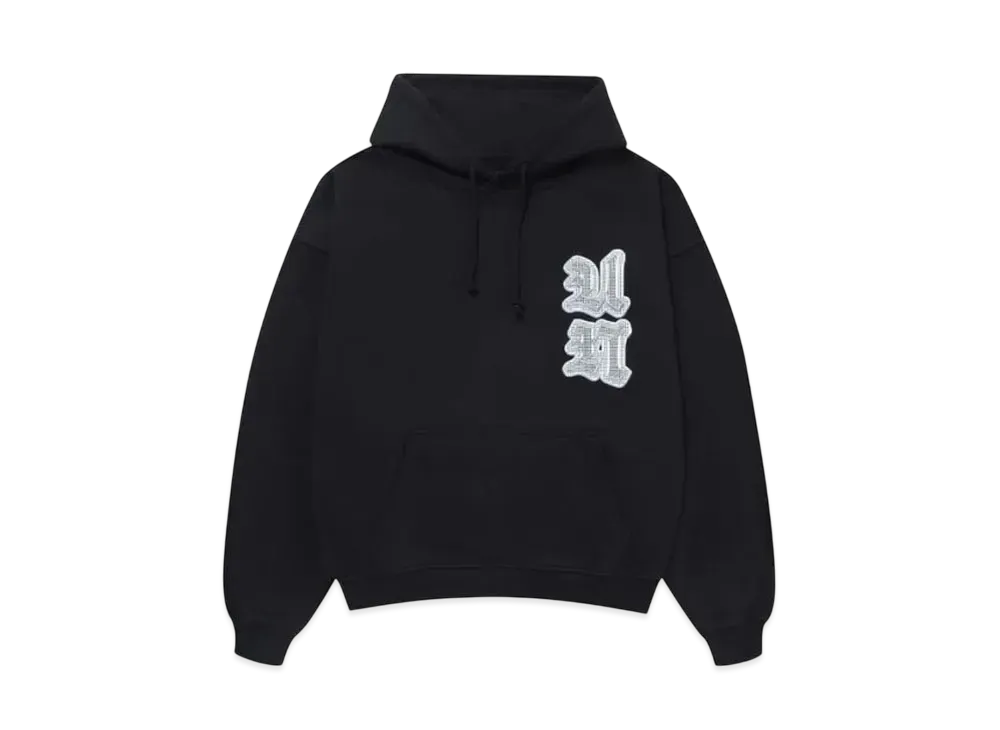Unknown London Multi Logo Iced Out Hoodie "Black"