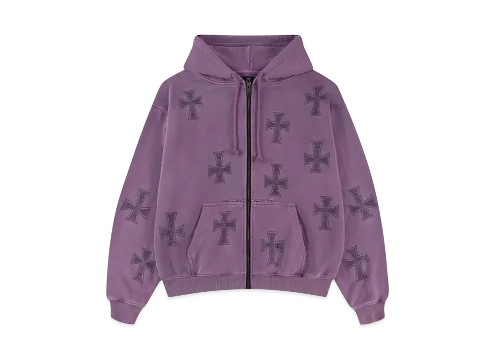 Unknown London Washed Rhinestone Hoodie "Purple"
