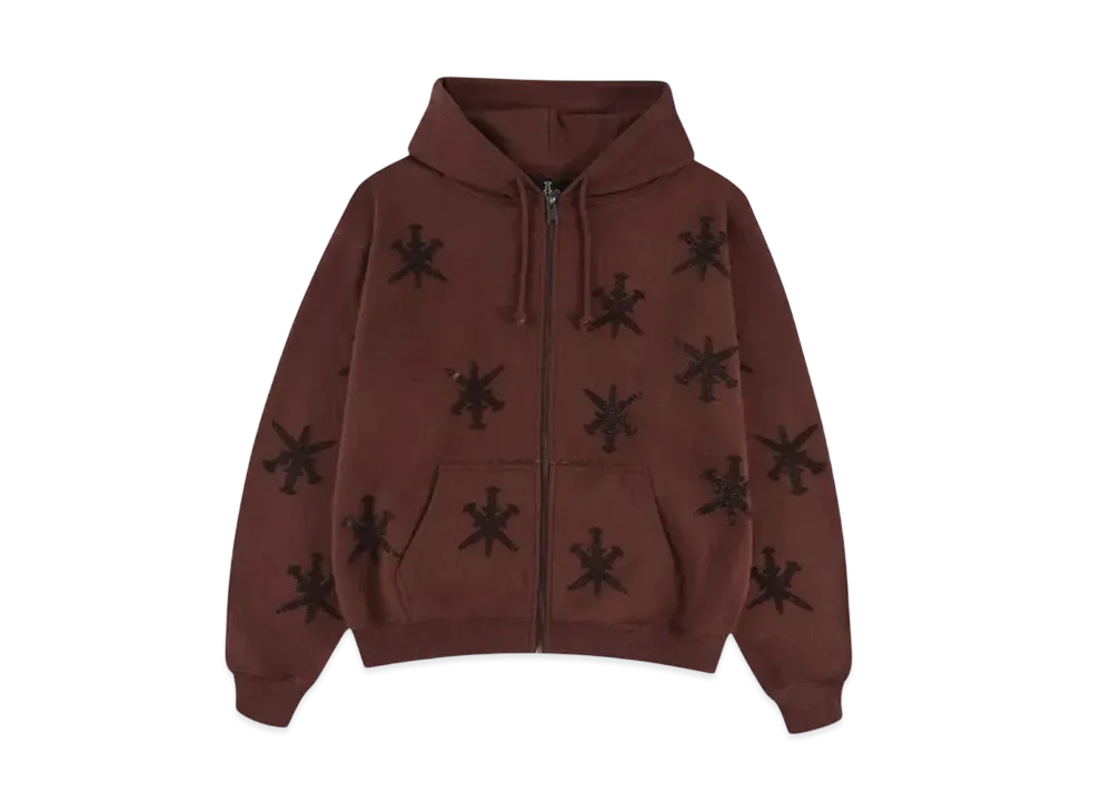 Unknown London Rhinestone Hoodie "Brown"