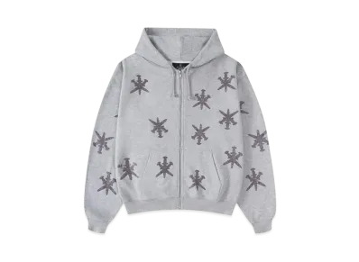Unknown London Rhinestone Hoodie "Grey"