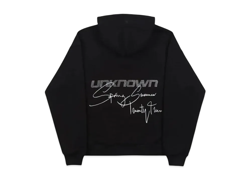 Unknown London Signature Rhinestone Hoodie "Black"