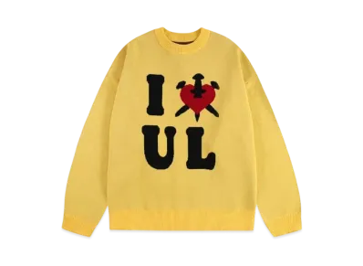 Unknown London I Luv U L Jacquard Knit "Yellow"