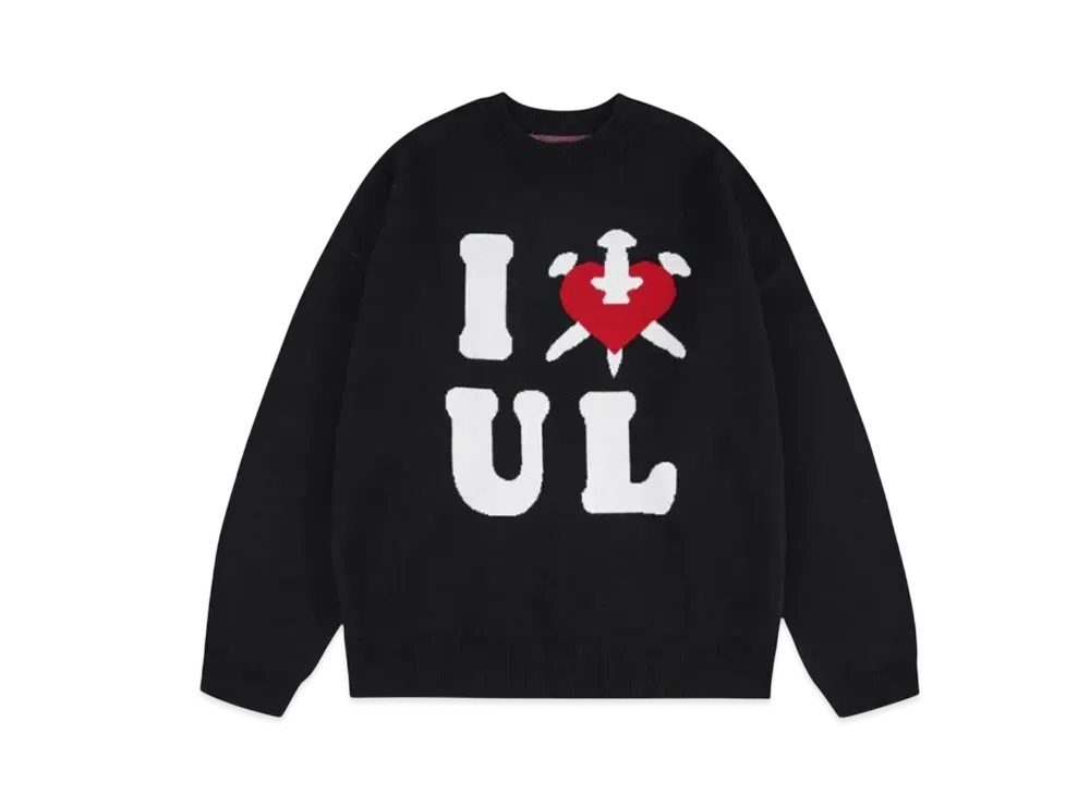 Unknown London I Luv U L Jacquard Knit "Black"