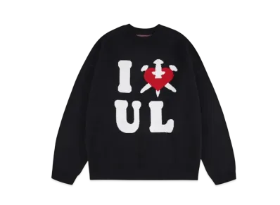 Unknown London I Luv U L Jacquard Knit "Black"
