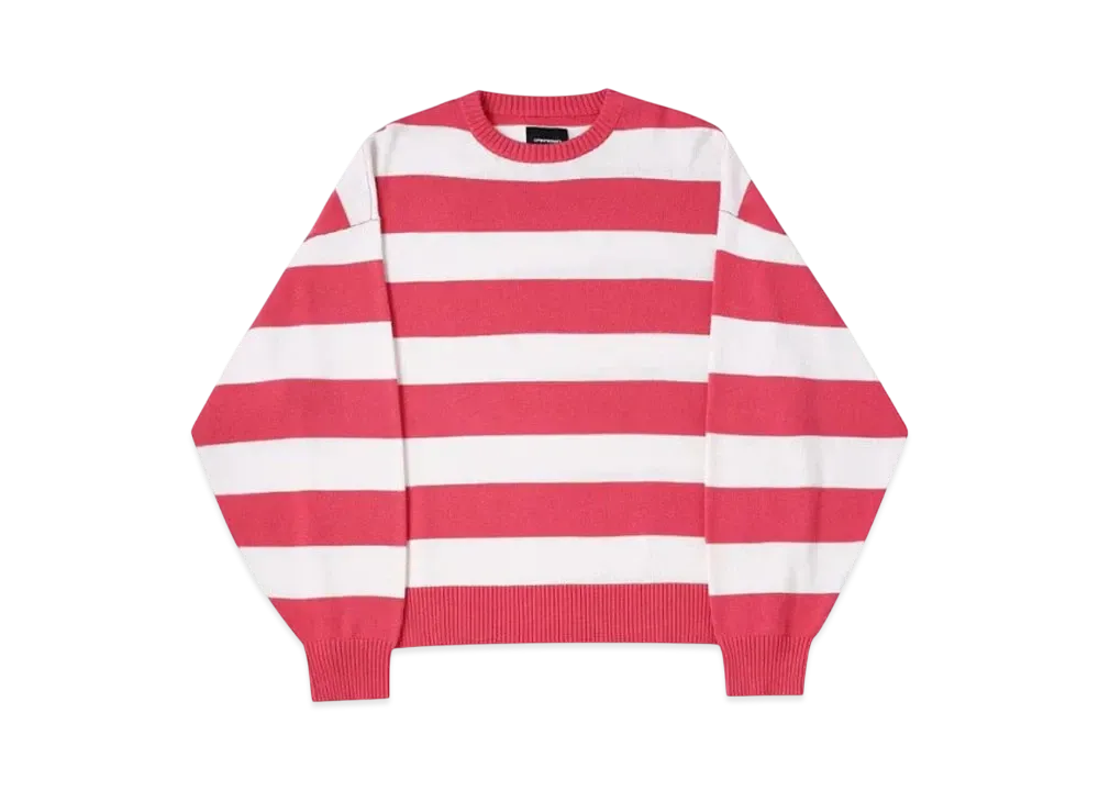 Unknown London Loose Fit Pink Stripe Knitwear "Pink"