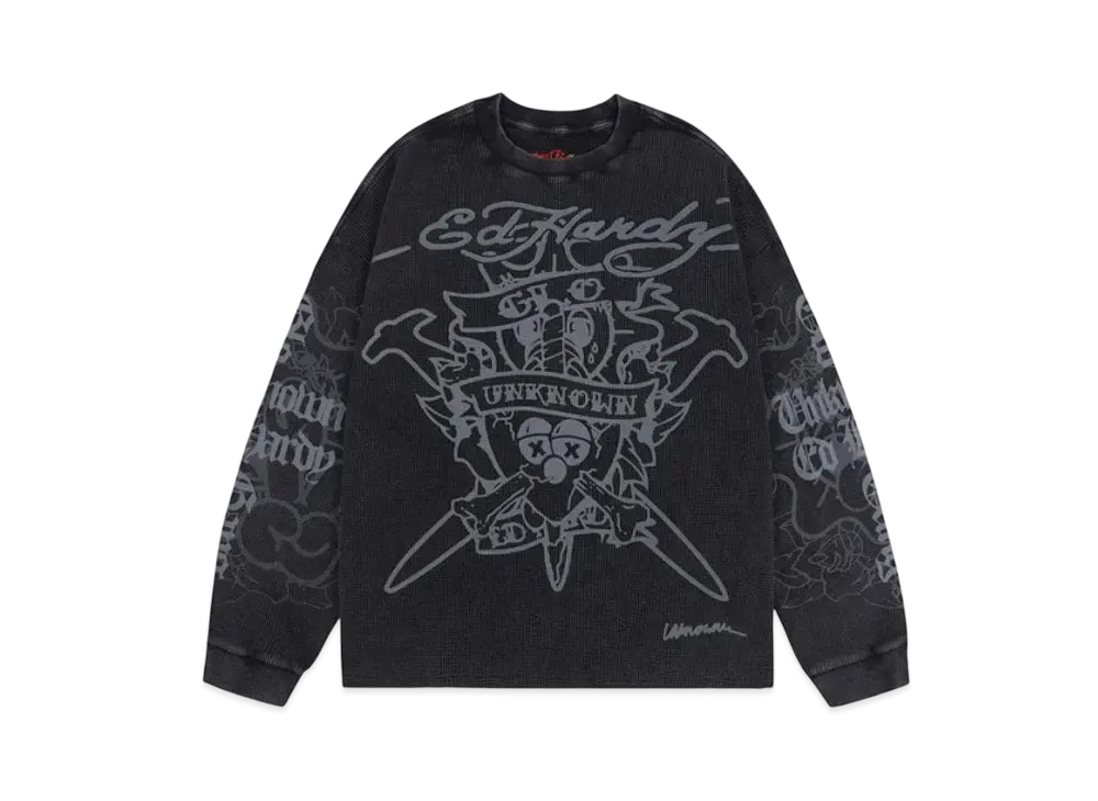 Unknown London Dagger Waffle Tee "Black"