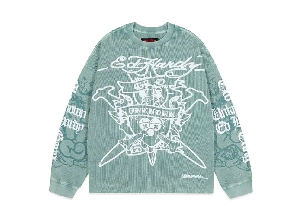 Unknown London Dagger Waffle Tee "Green"