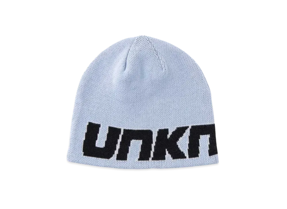 Unknown London Logo Knit Beanie "Light Blue"