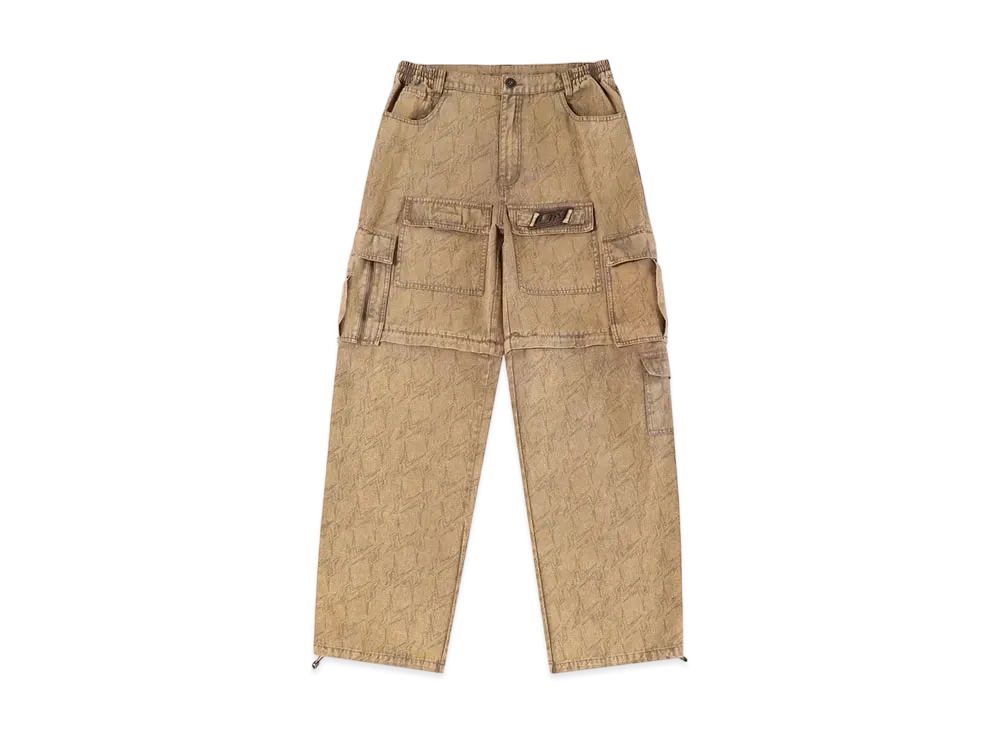 Unknown London Baggy Fit Monogram Cargo Pants "Brown"