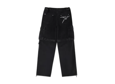 Unknown London Baggy Fit Denim Cargo Pants "Black"