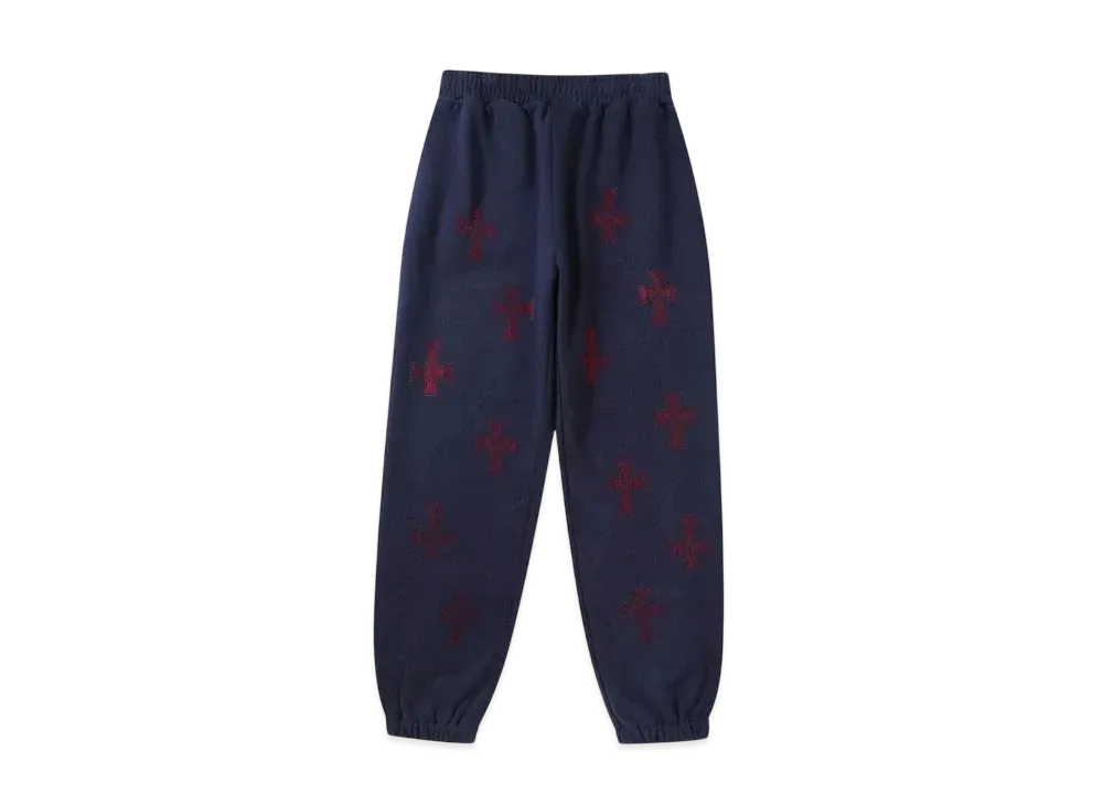 Unknown London Cross Rhinestone Jogger "Navy"