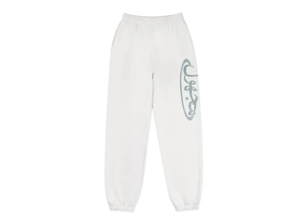 Unknown London Arabic Logo Rhinestone Jogger "White"