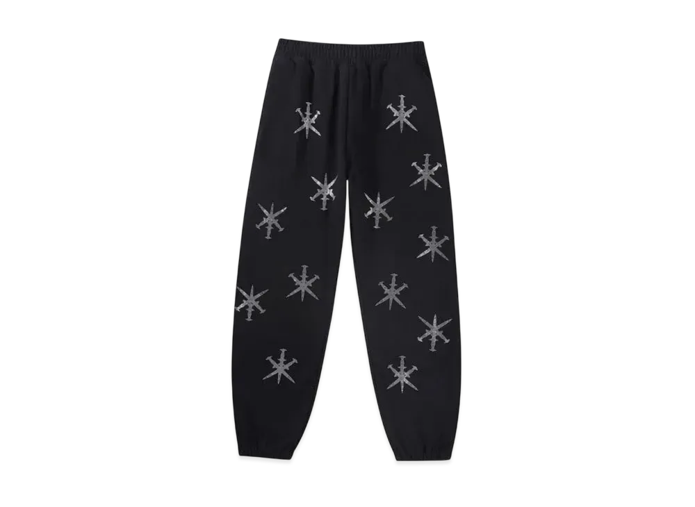 Unknown London Dagger Rhinestone Joggers "Black"