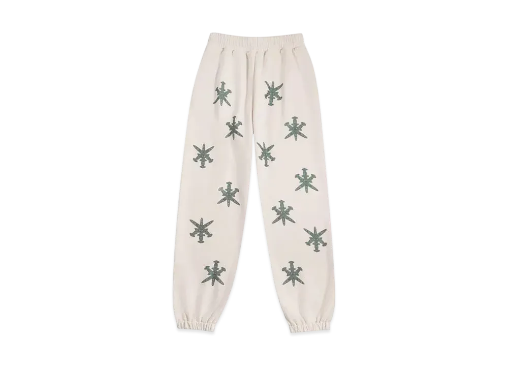 Unknown London Dagger Rhinestone Joggers "Cream"