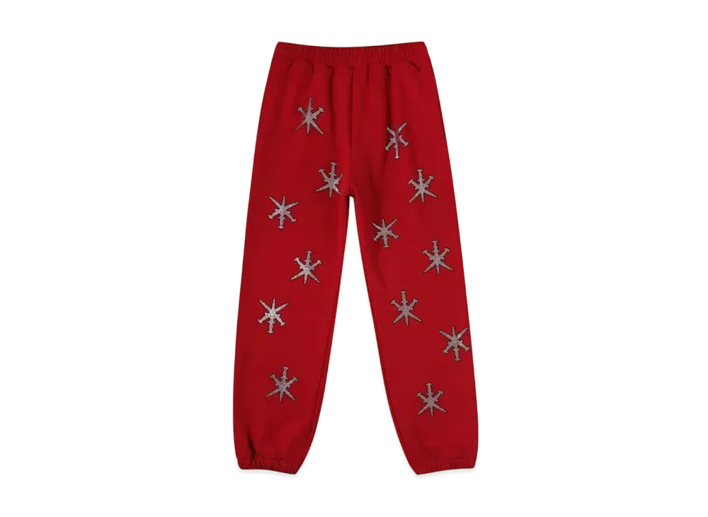 Unknown London Dagger Rhinestone Jogger "Red"
