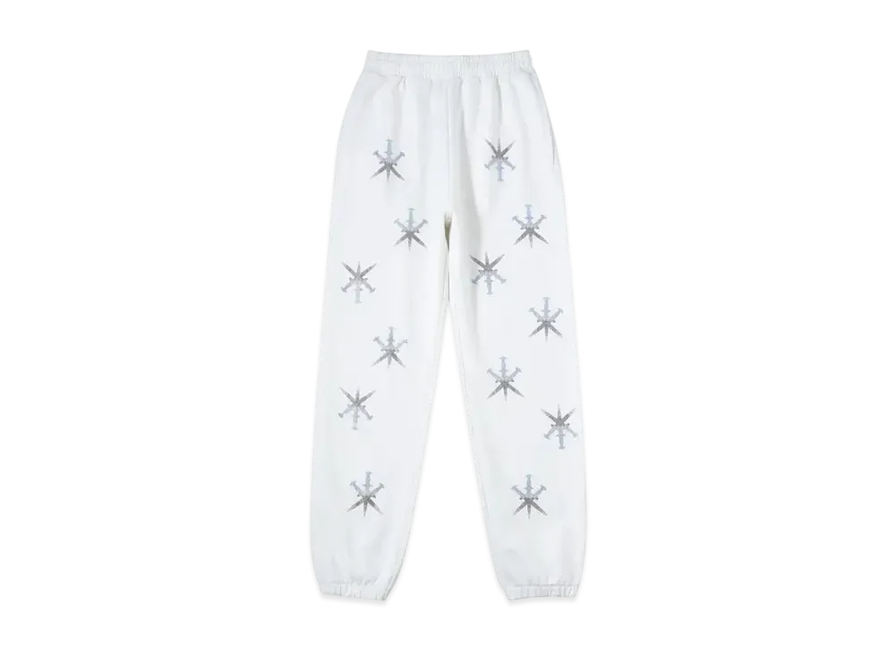 Unknown London Gradient Dagger Rhinestone Jogger "White"