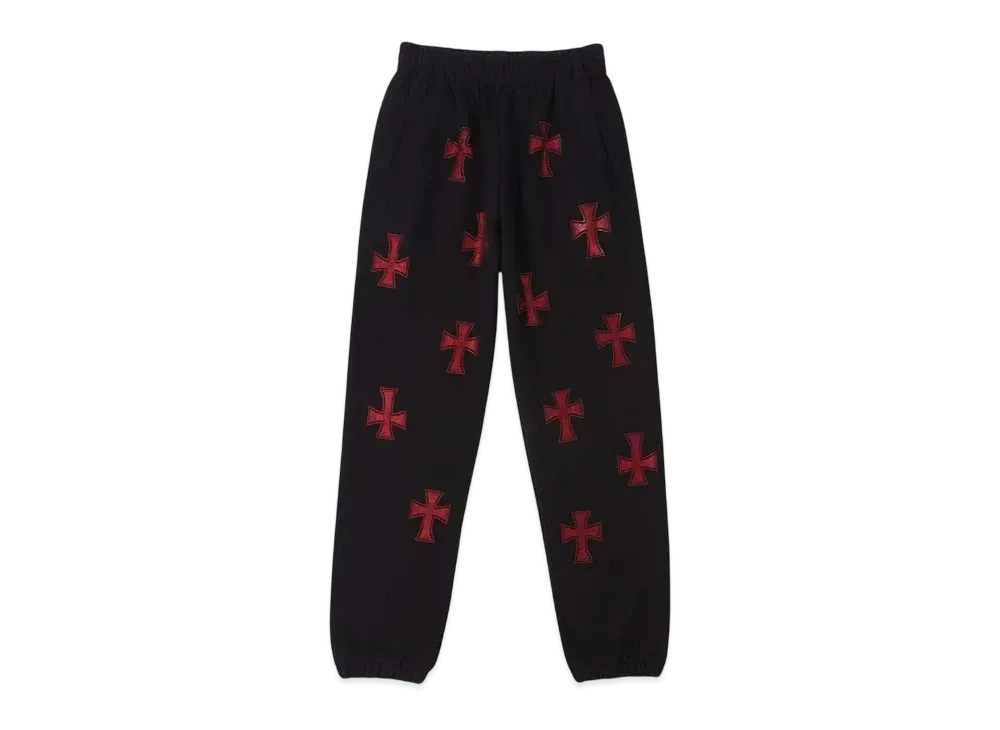 Unknown London Cross Rhinestone Jogger "Red"