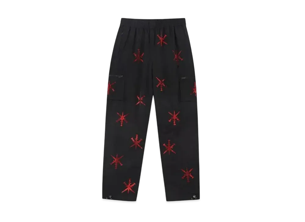 Unknown London Dagger Rhinestone Baggy Pants "Black"