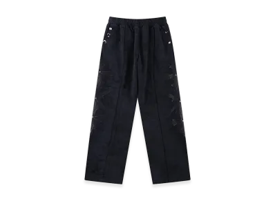 Unknown London Dagger Cross Leather Patch Baggy Jogger Pants "Black"