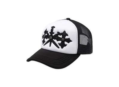 Unknown London Dagger Cross Leather Patch Mesh Cap "Black"