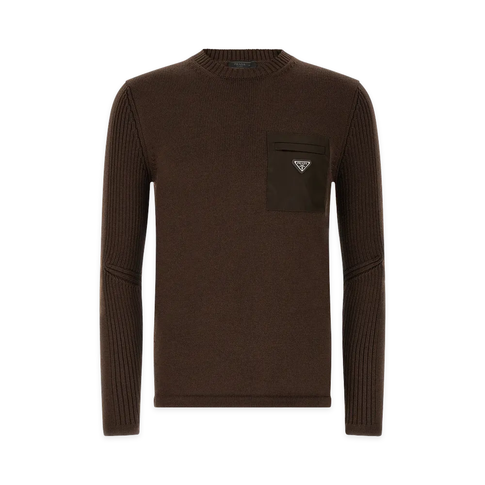 PRADA Re-Nylon Pocket Sweater "Brown"