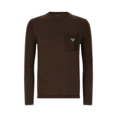 PRADA Re-Nylon Pocket Sweater "Brown"