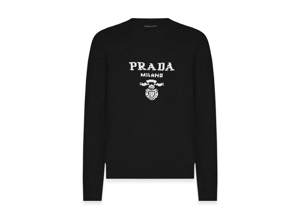 PRADA Wool Cashmere Crewneck Sweater "Black"
