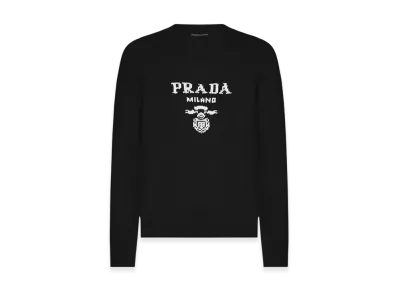 PRADA Wool Cashmere Crewneck Sweater "Black"