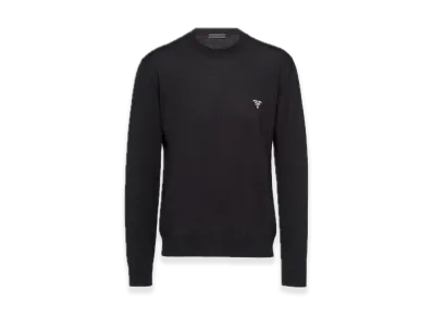 PRADA Superfine Wool Crewneck Sweater "Black"