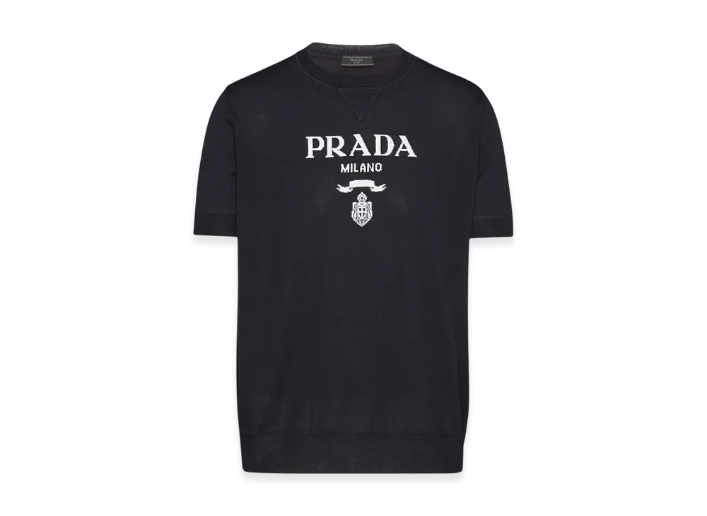 PRADA Wool Cashmere Crewneck Sweater "Navy"