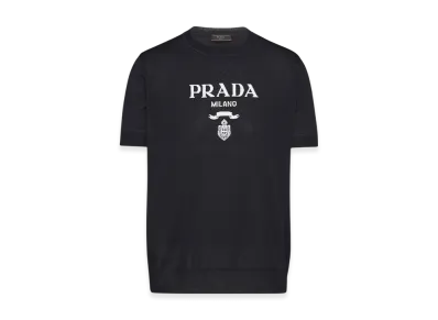 PRADA Wool Cashmere Crewneck Sweater "Navy"
