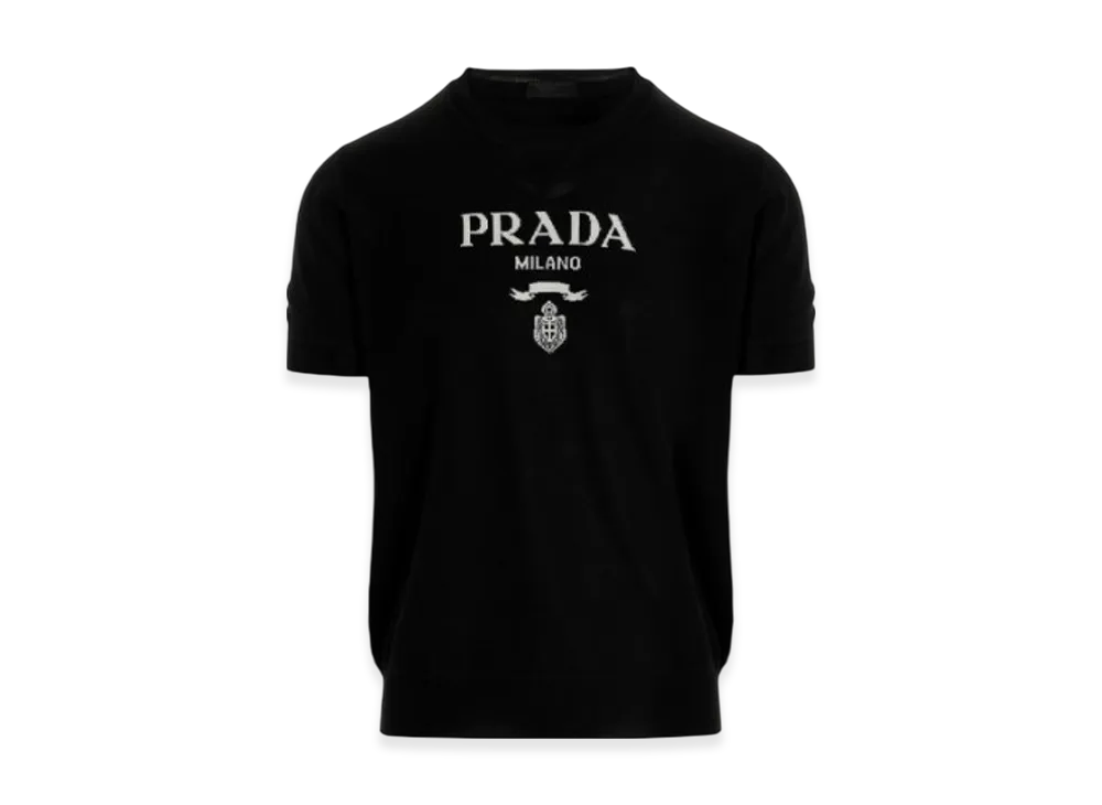 PRADA Wool & Cashmere Crewneck Sweater "Black"