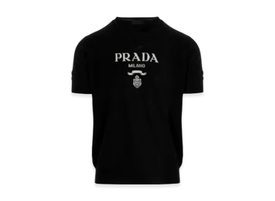PRADA Wool & Cashmere Crewneck Sweater "Black"