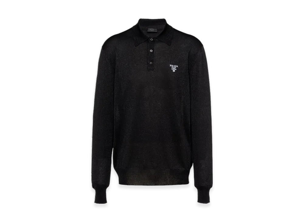 PRADA Silk Polo Shirt "Black"