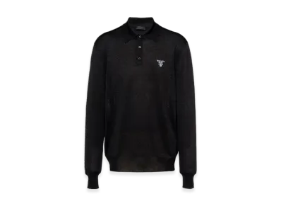 PRADA Silk Polo Shirt "Black"