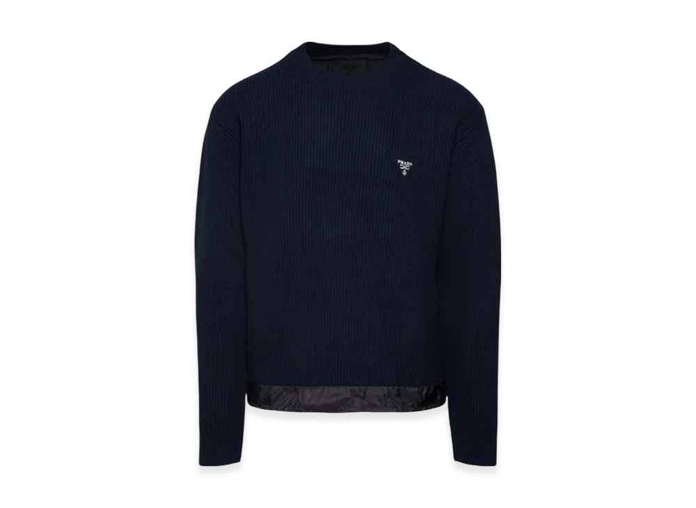 PRADA Cashmere Crewneck Sweater "Navy"
