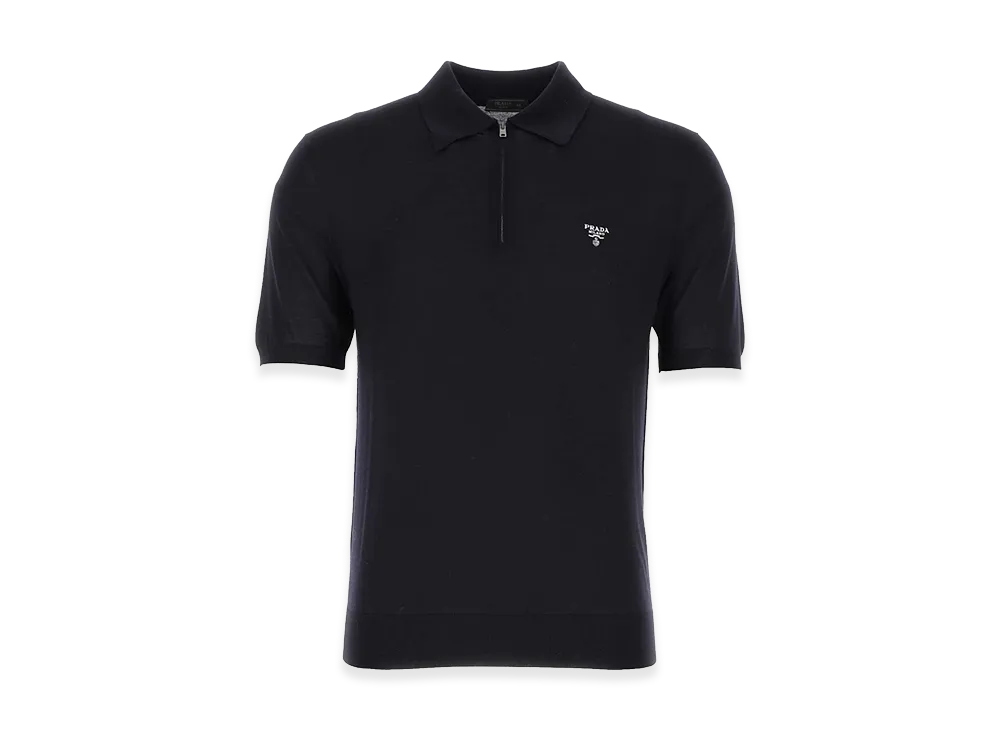 PRADA Wool Polo Shirt "Blue"