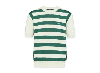 PRADA Silk and Cotton Crewneck Sweater "Mint Green/Emerald Green"