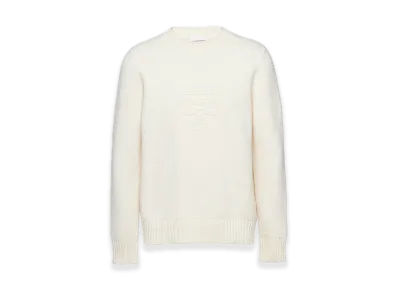 PRADA Wool x Cashmere Crewneck Sweater "White"