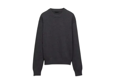 PRADA Men's Re-Cashmere Crew-Neck Sweater "Gray"