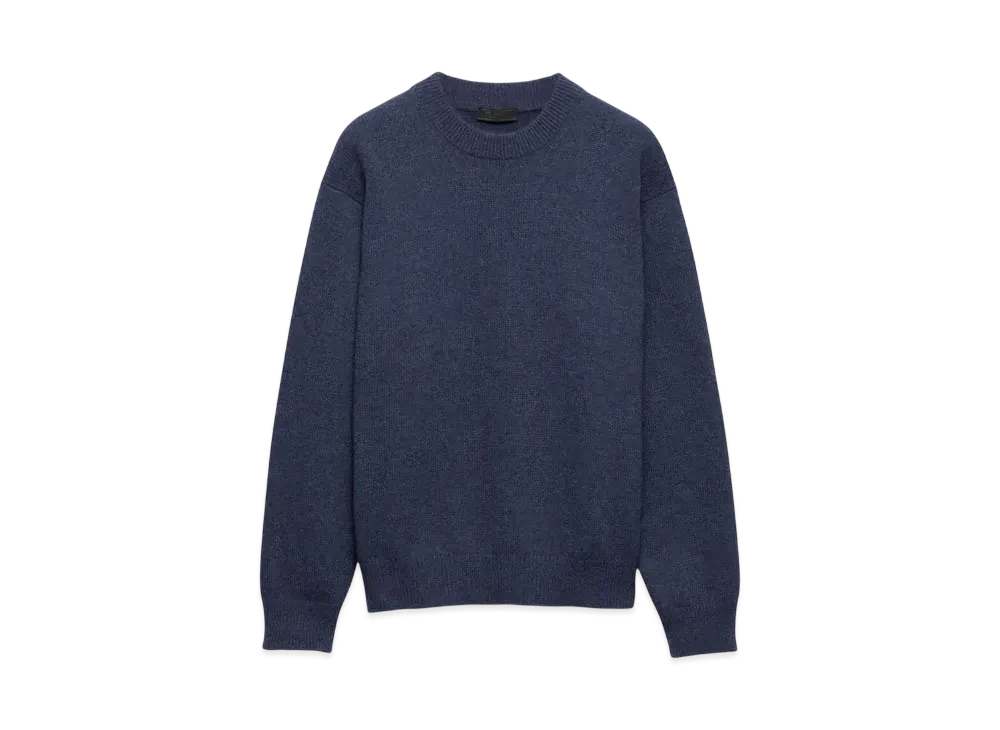 PRADA Men's Re-Cashmere Crew-Neck Sweater "Indigo Blue"