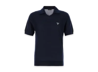 PRADA Cashmere Polo Shirt "Blue"